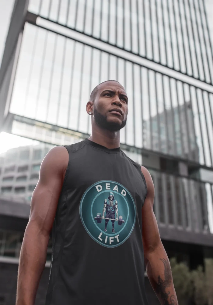 A-black-man-standing-against-a-building-wearing-gym-vest