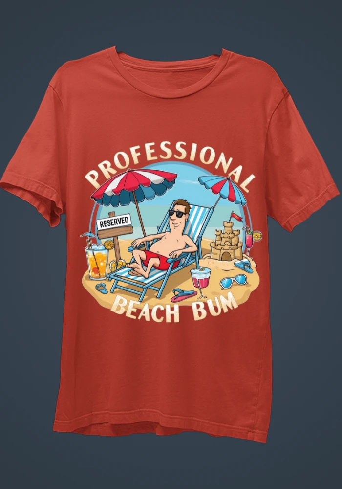 Professional Beach Bum Red T-Shirt.