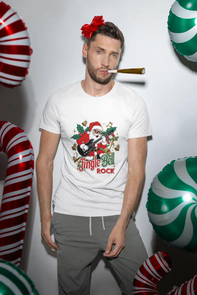 bella-canvas-t-shirt-mockup-of-a-bored-man-at-a-christmas-party