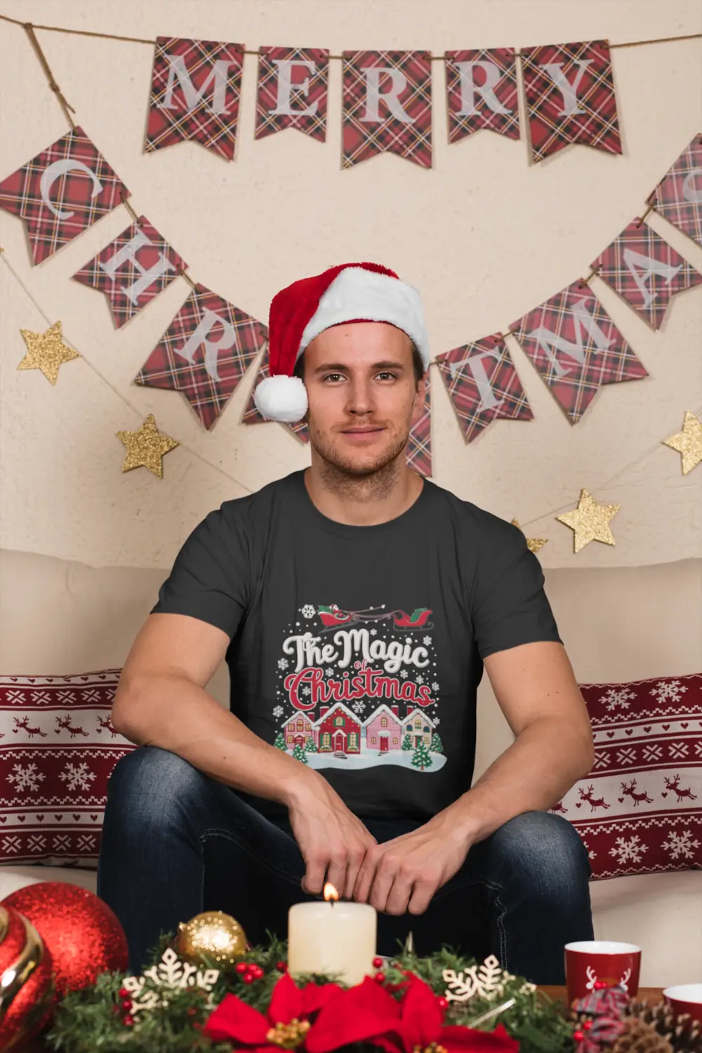 t-shirt-mockup-of-a-man-wearing-a-christmas-hat-at-home